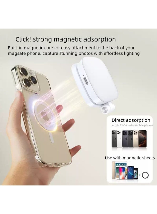 Foldable Magnetic Phone Fill Light with Built-in Vanity Mirror – Portable Beauty Light for Photography, Selfies & Live Stream Ambiance - Image 2